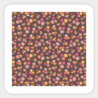 Pink Yellow Purple Flowers Sticker